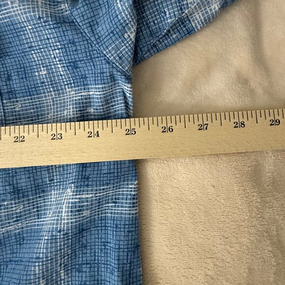 Columbia PFG Shirt Mens XXL Trollers Best Short Sleeve Vented Fishing Plaid Blue - Picture 12 of 13